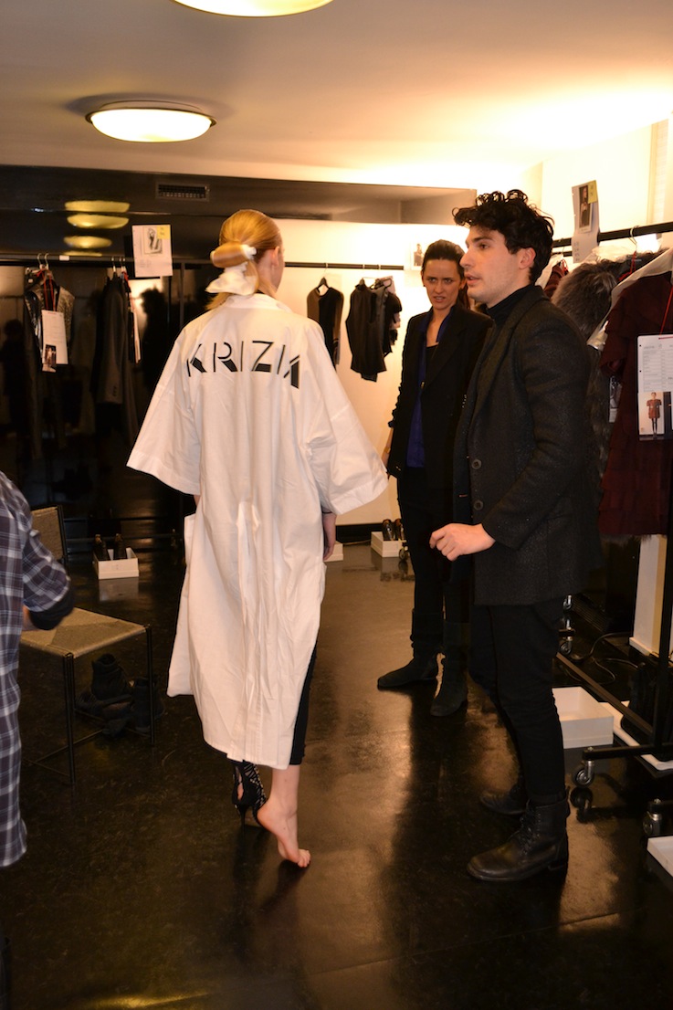 models in the backstage