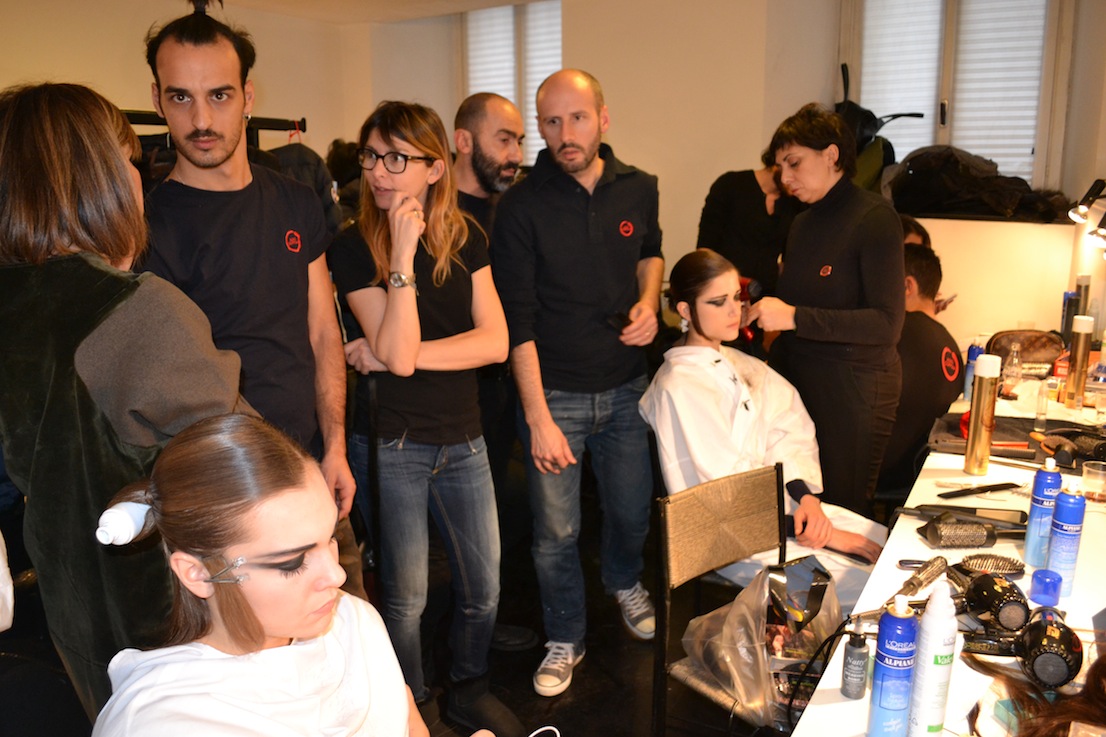 hair and makeup in the backstage