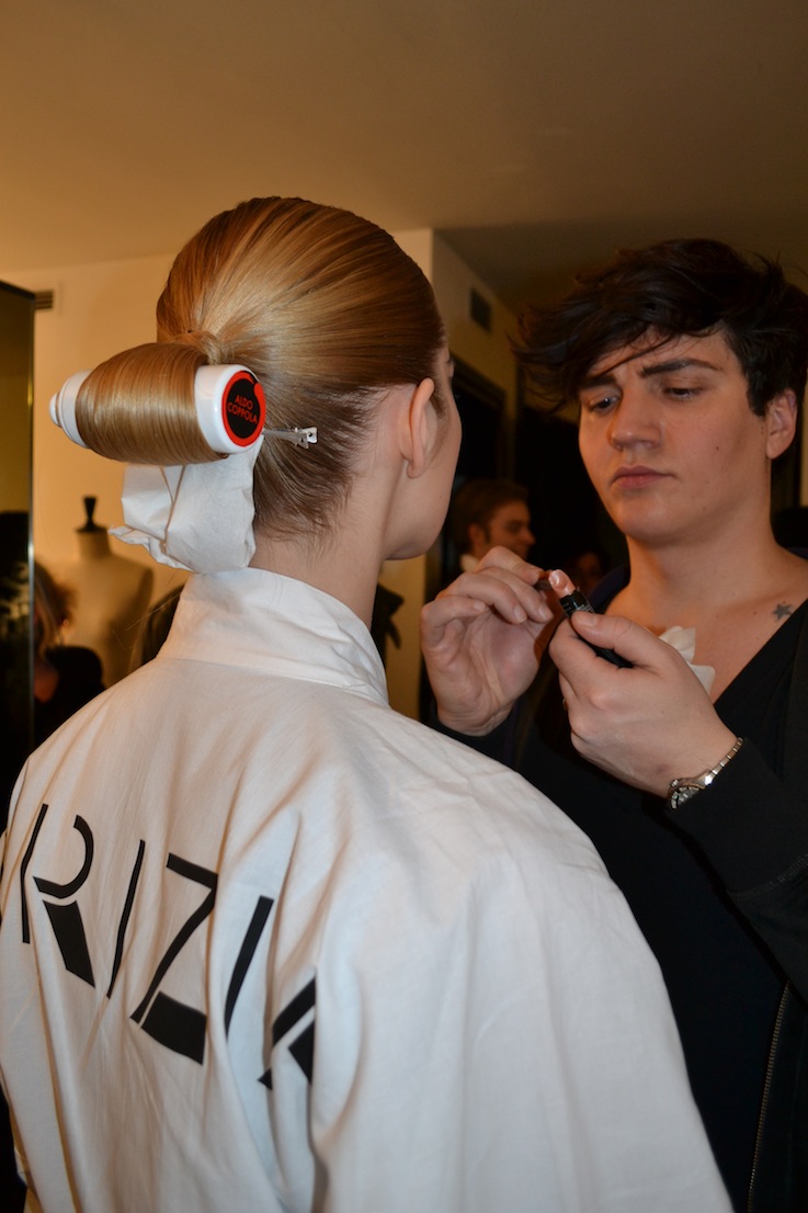 hair and make up in the backstage