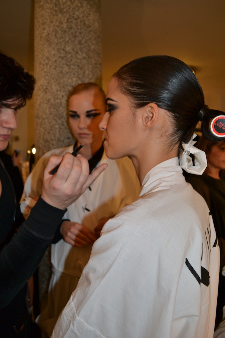 hair and make up in the backstage