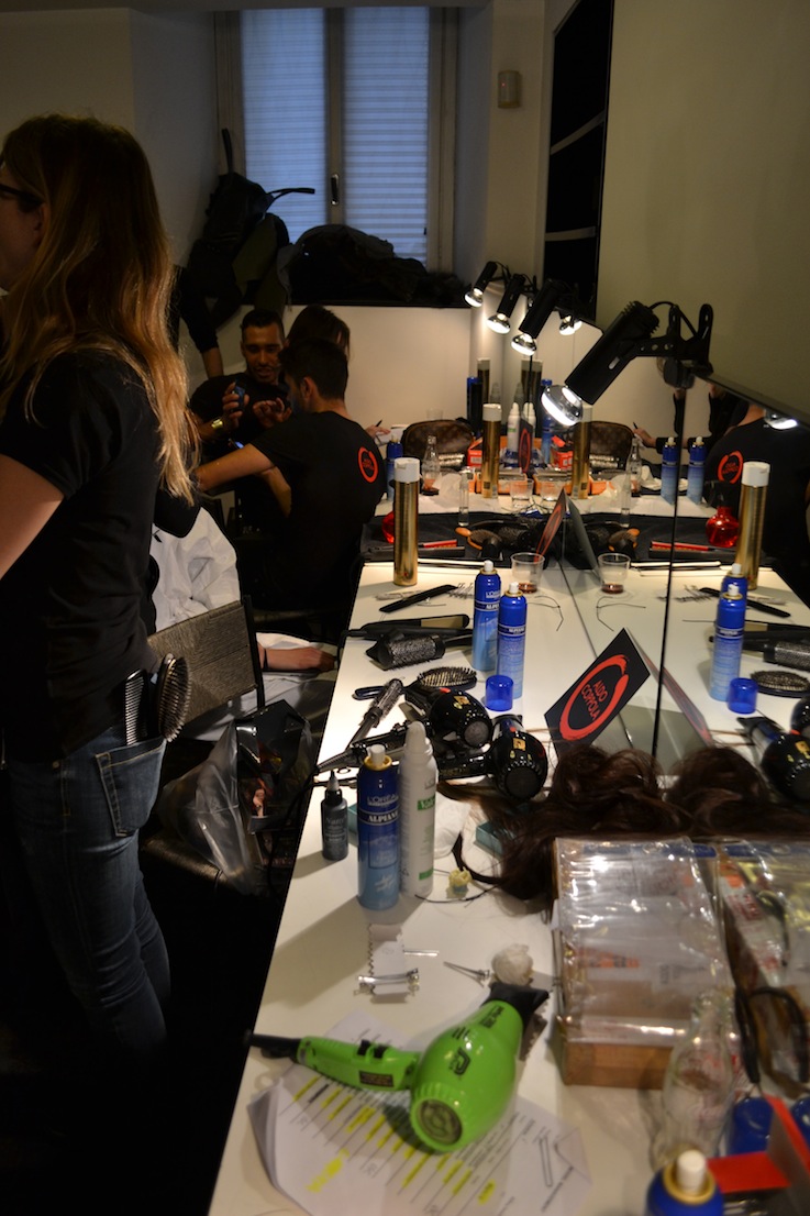 hair and make up in the backstage
