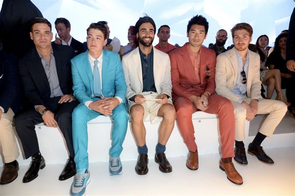 Mark Salling  Israel Broussard  Marco Mengoni  Godrey Gao and Alan Cappelli - Salvatore Ferragamo SS14 Men s Show - Gettyimages - High Res (Large)