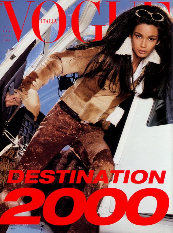 Caroline-Ribeiro-by-Steven-Meisel-for-Vogue-Italia-December-1999-cover